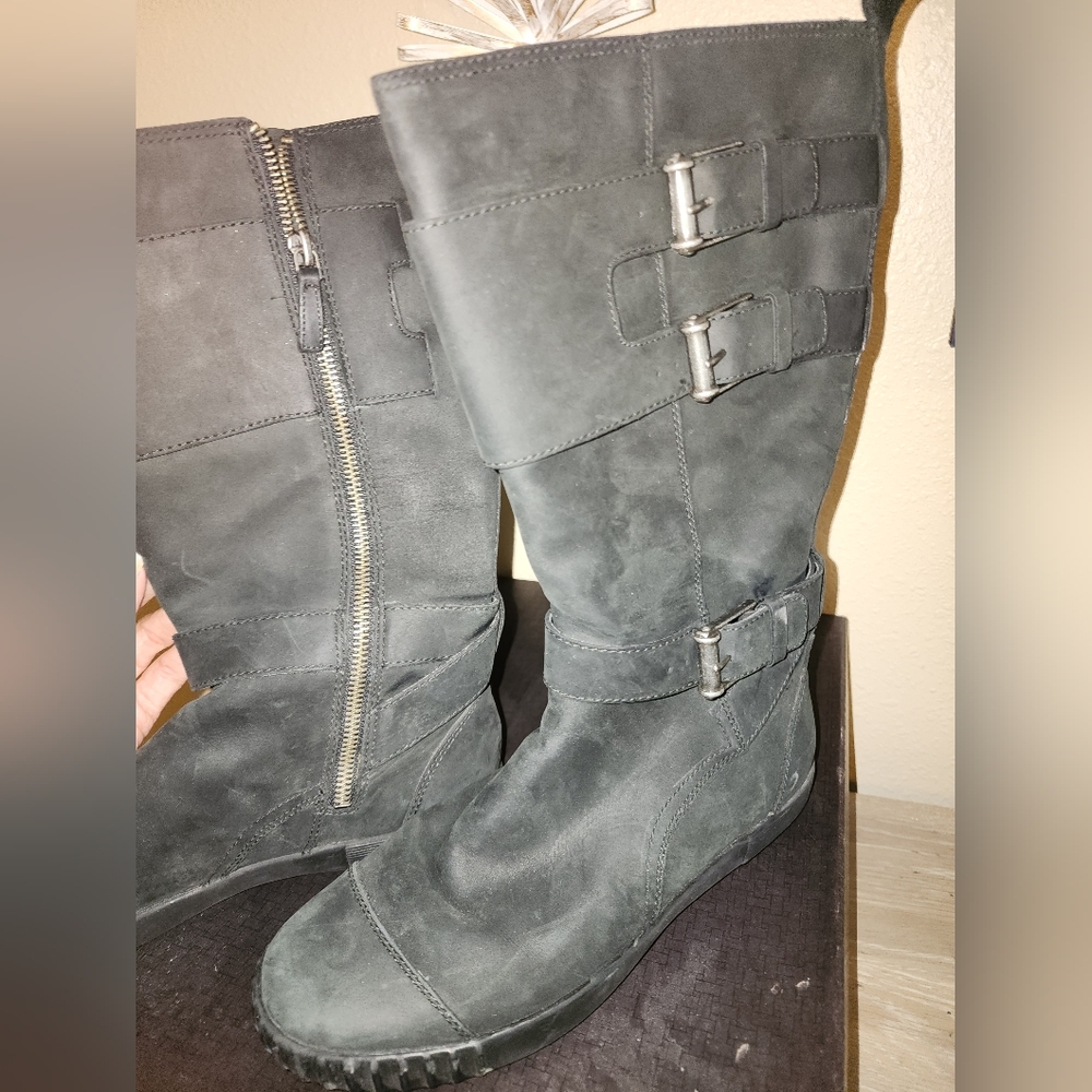 Cole Haan x NikeAir Colby Waterproof Buckle Boots Black Size 7.5B